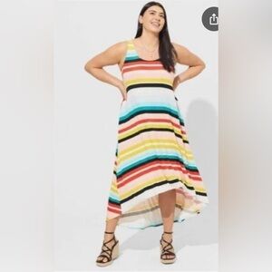 Striped Sleeveless Maxi Dress